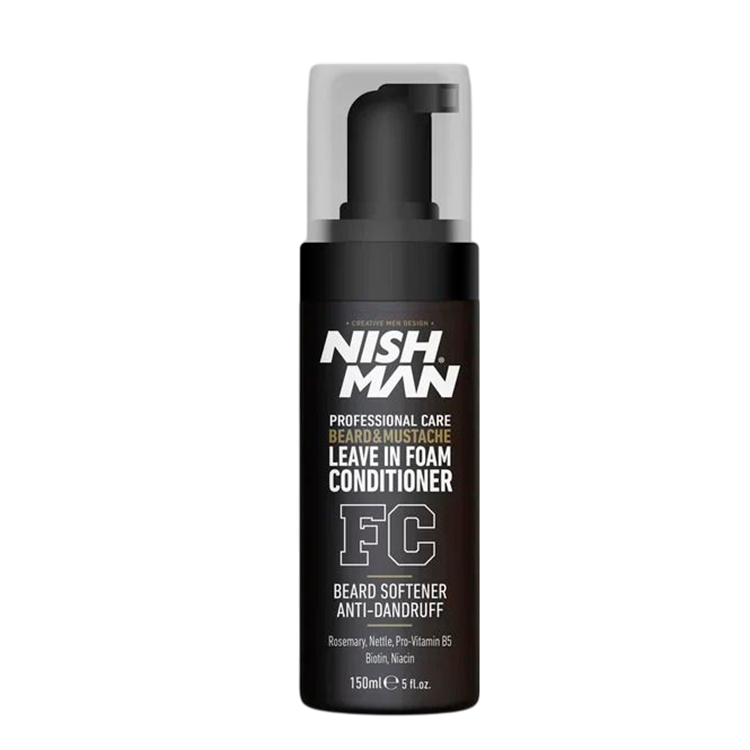 FOAM CONDITIONADOR ESPUMA SUAVIZANTE ANTI-CASPA PARA BARBA Y BIGOTE - NISHMAN