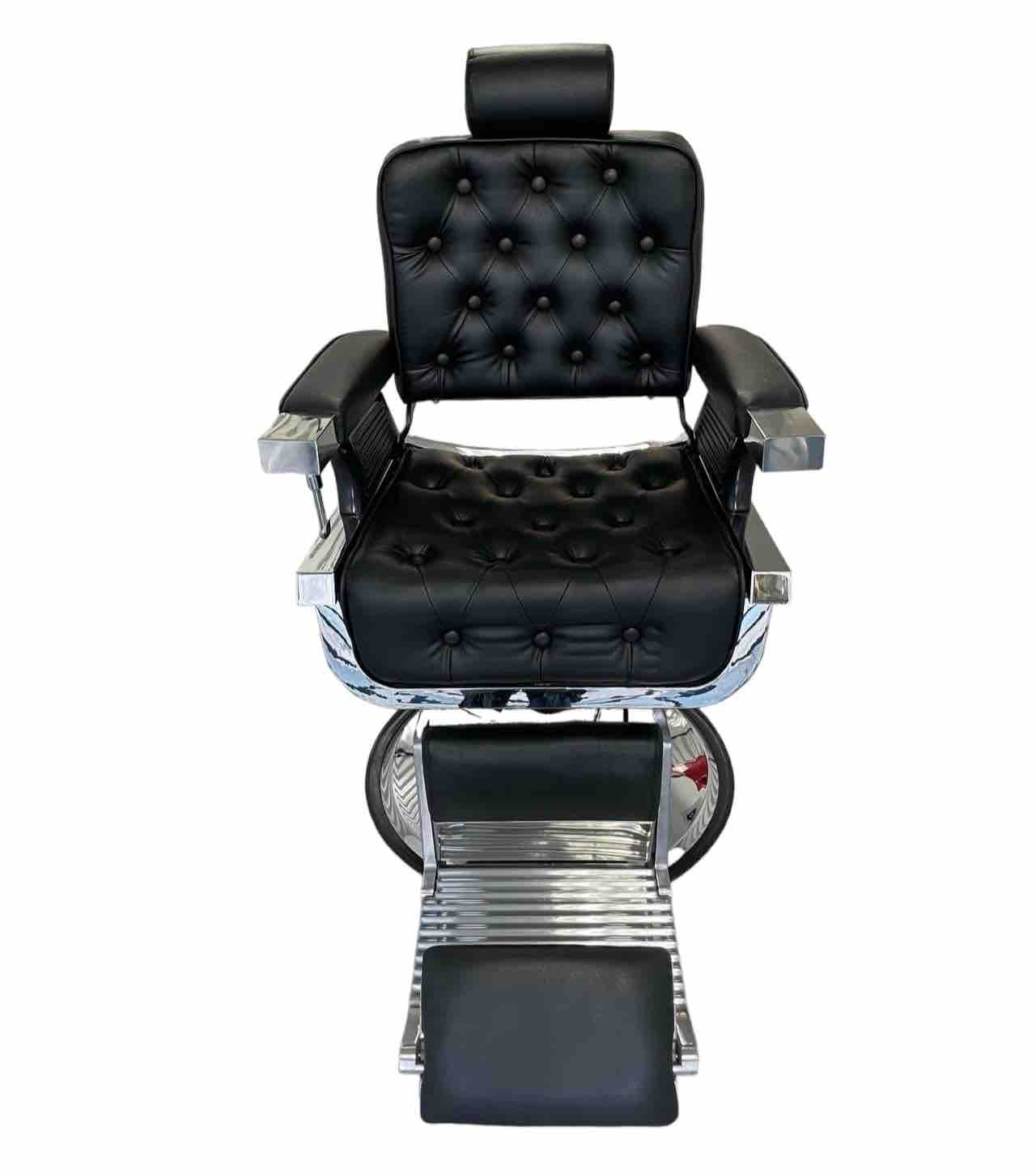Sillón de Barbería Hercules Botón - Hidráulico Reclinable 180kg