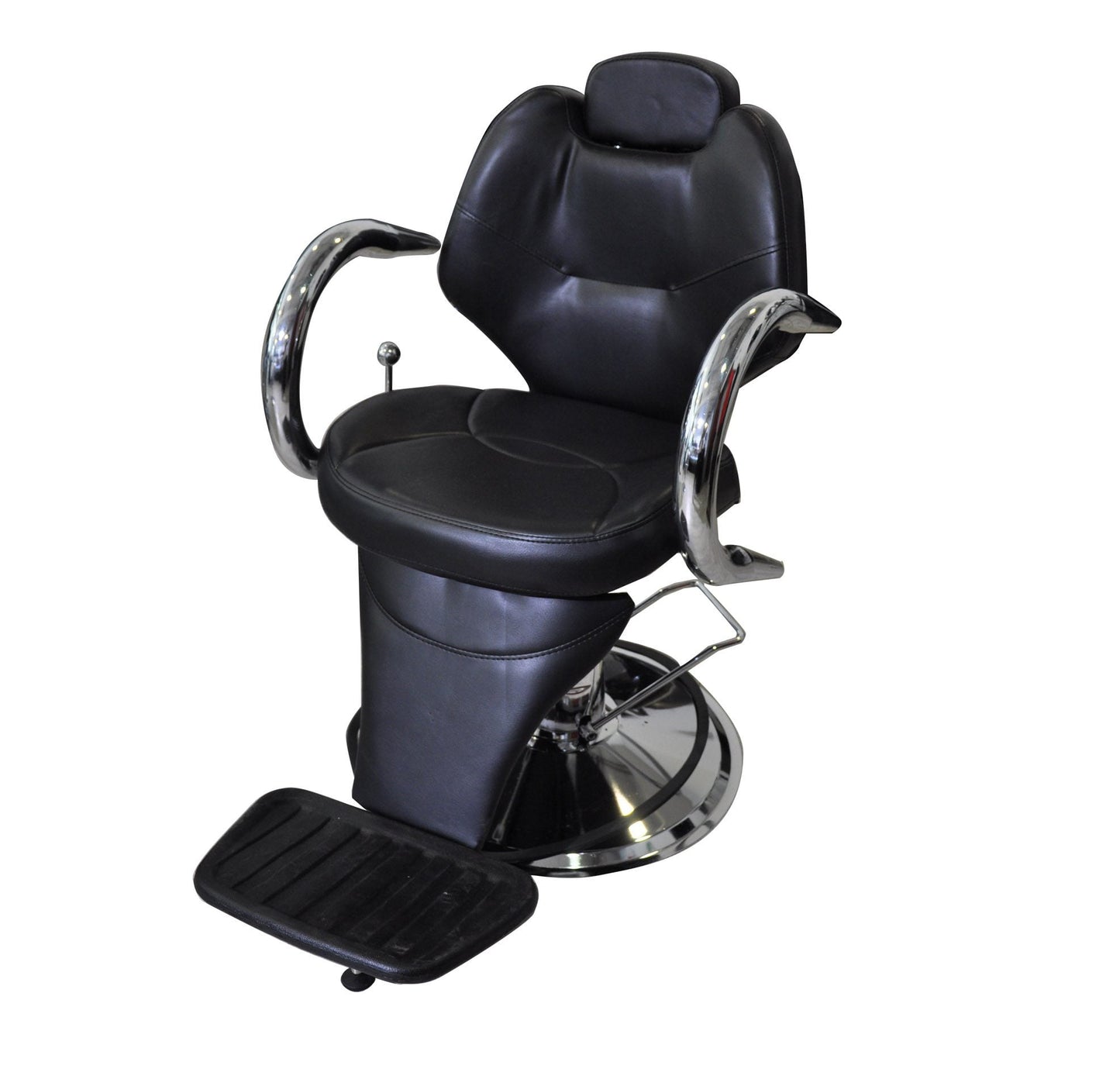 Sillón de Barbería Roma Hidráulico Reclinable - Eco Cuero Negro