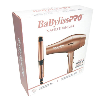 KIT PLANCHA Y SECADOR 2000W ROSE GOLD  - BABYLISSPRO