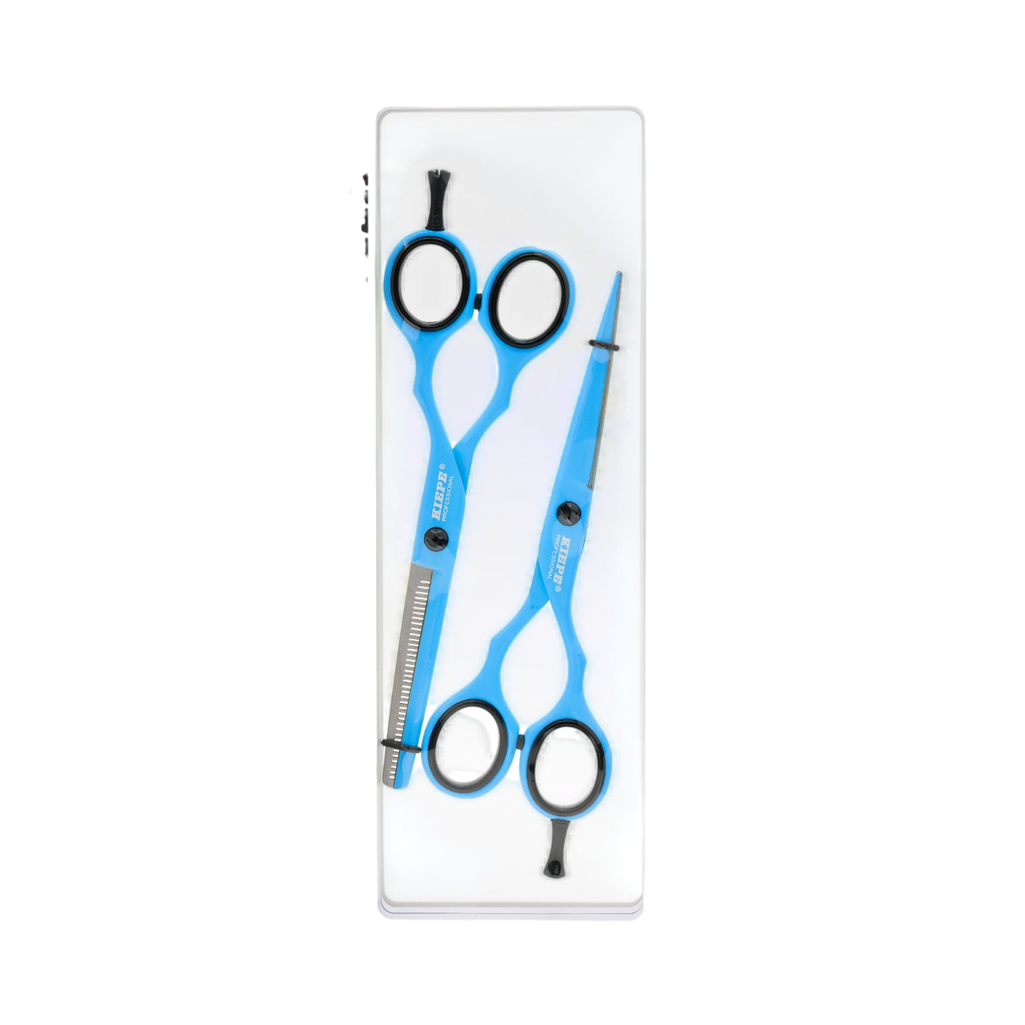 Set de Tijeras Kiepe Blue Ocean 5.5" Corte + Entresacadora | tiendadelbarbero.net