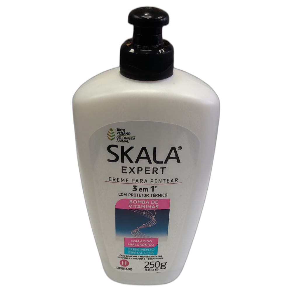 Crema para peinar Skala Bomba de Vitaminas 3 en 1 sin enjuague con protección térmica 250g