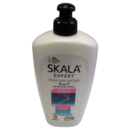 Crema para peinar Skala Bomba de Vitaminas 3 en 1 sin enjuague con protección térmica 250g