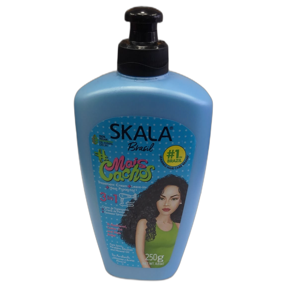 Crema para peinar Skala Mais Cachos 3 en 1 para definición de rizos y protección térmica