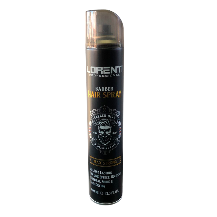 Laca Lorenti Max Strong de fijación extra fuerte para barbería 400 ml
